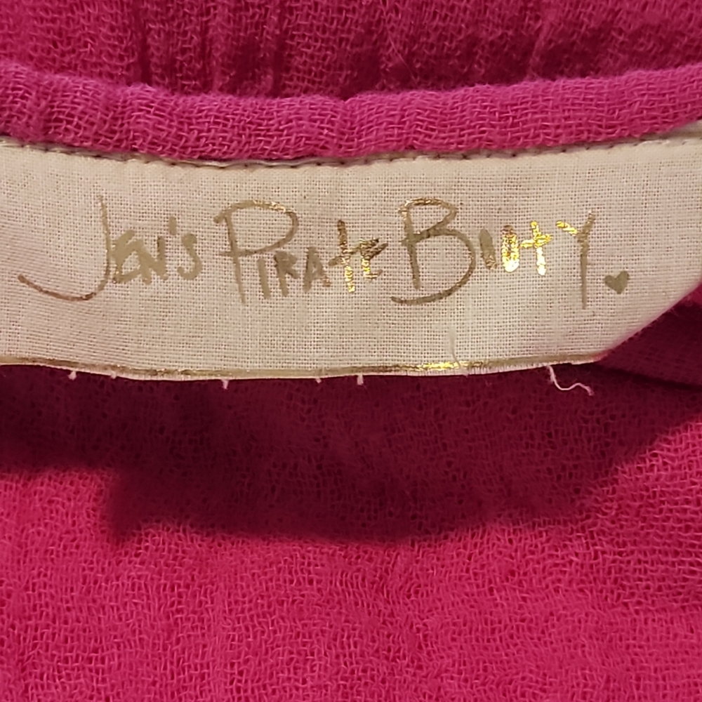 Jen's Pirate Booty Off Shoulder Poncho Style OS Pink Cotton - Picture 5 of 9